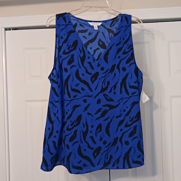 3/$18 - Nine West Black/Blue Tank Top Size XL - Picture 1 of 6